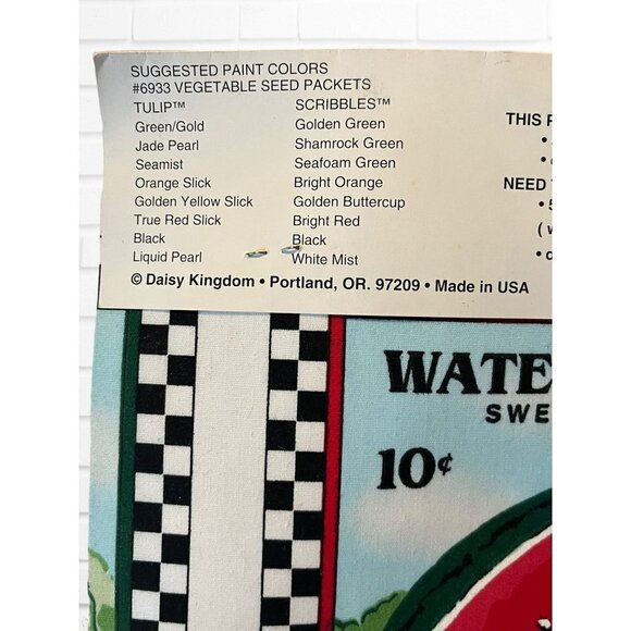 Daisy Kingdom Fabric‎ Applique Iron On Transfer 6933 Vegetable Seed Packets - Picture 3 of 4
